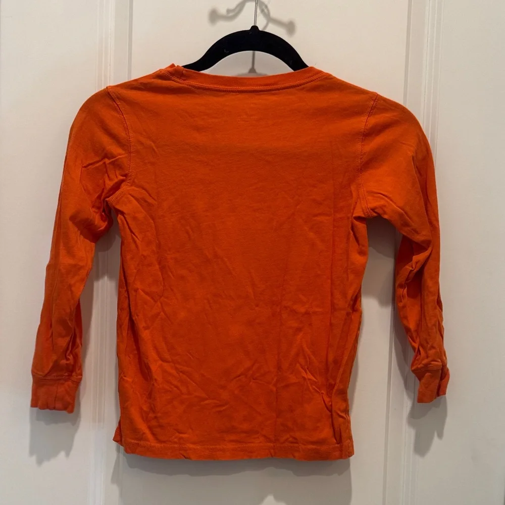 Carter's Orange Pumpkin Face Long Sleeve Tee youth Size 7
